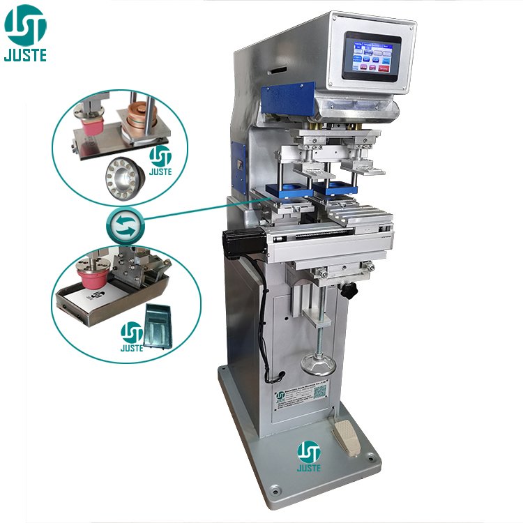 Fully Electric Automatic Pad Printing Machine 150-100 300C Sealed Big Oil Ink Cup Gripper 1 2 Two Color Long Stroke Pad Printer