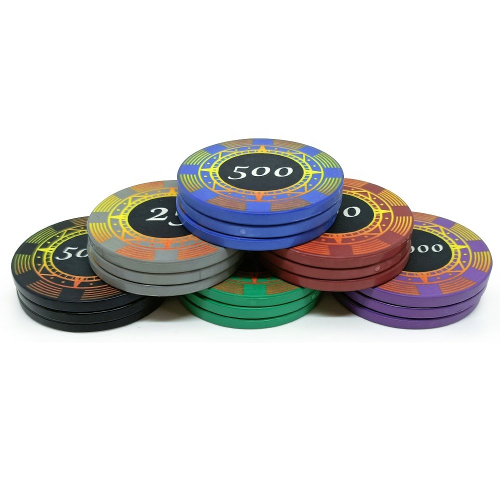 Kaile factory 10g ceramic poker chips oem casino 39mm professional venerati chip for playing casino gambling game