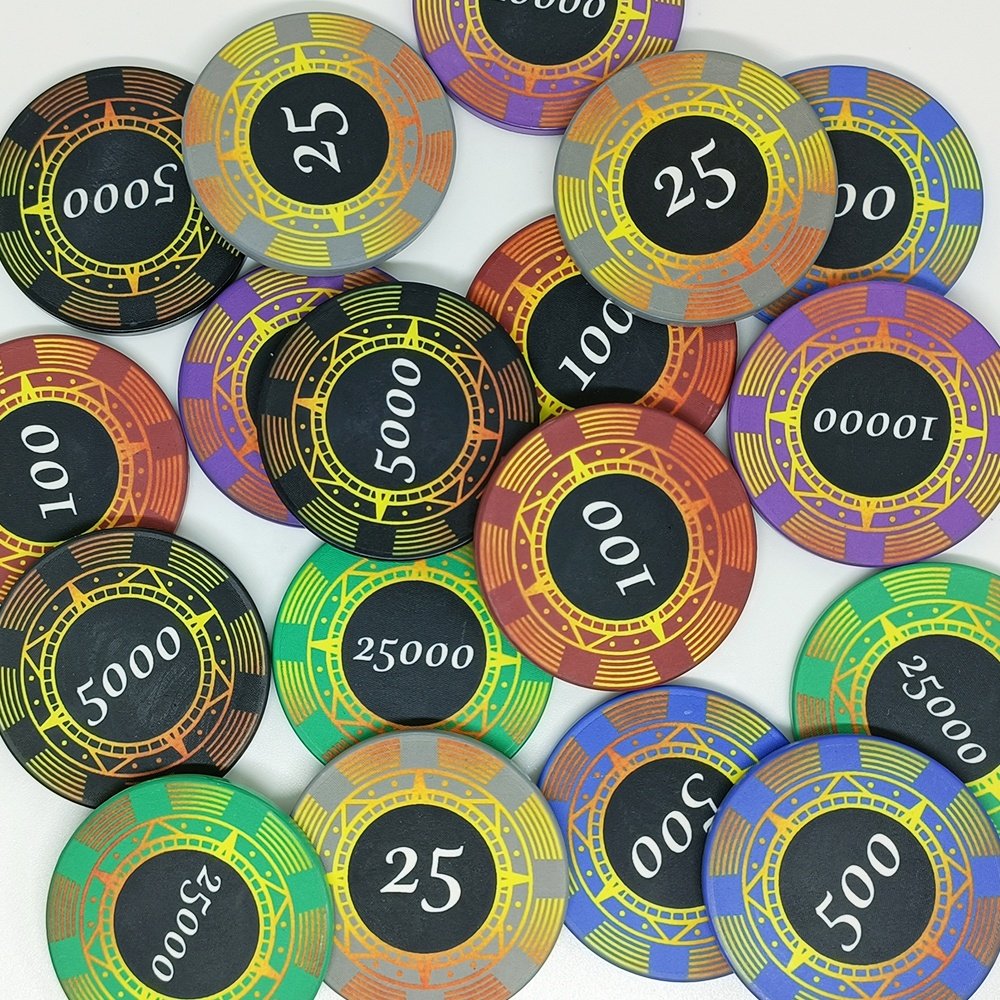 Kaile factory 10g ceramic poker chips oem casino 39mm professional venerati chip for playing casino gambling game