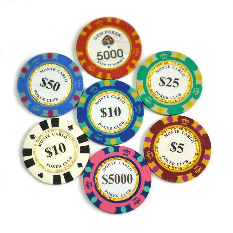 Wholesale Tournament Golf Ball Marker Blank Casino Monte Carlo 40mm ABS Metal Custom Ceramic Clay Poker Chip Set