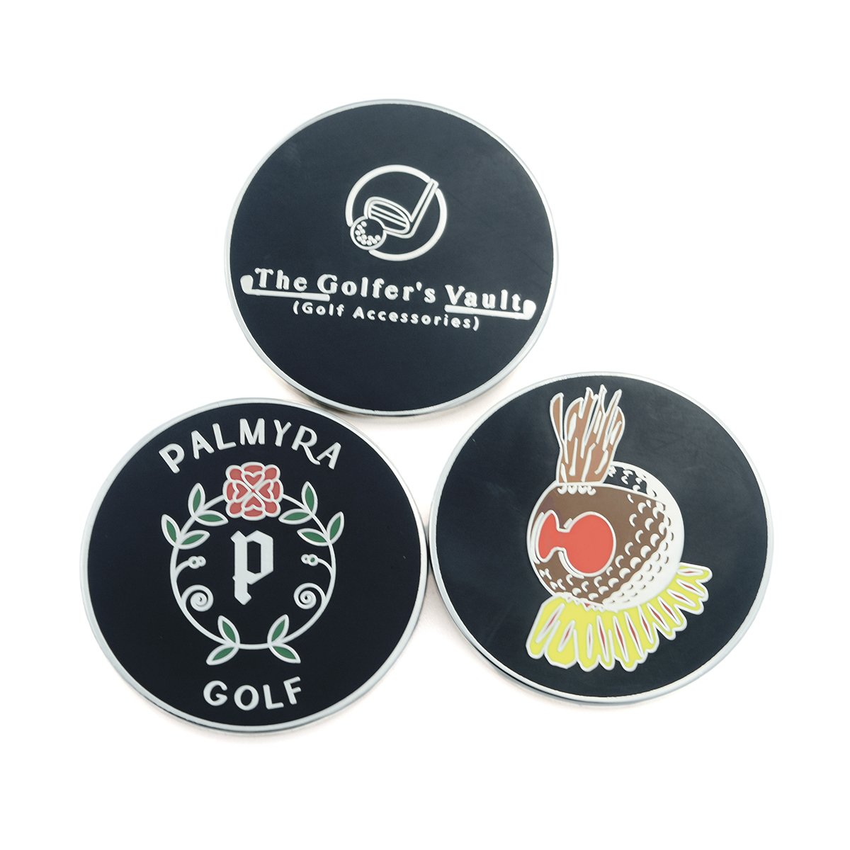 Custom Black Nickle Removable Golf Ball Marker Divot Tool Hat Clip Poker Chip With Magnet