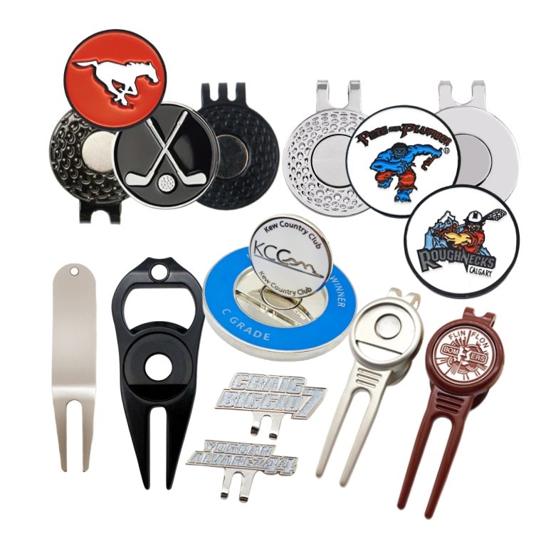 Custom Black Nickle Removable Golf Ball Marker Divot Tool Hat Clip Poker Chip With Magnet