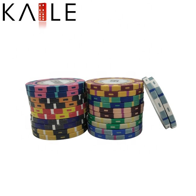 Casino quality clay poker chips 14g 40mm 3 tone monte carlo chip 11 colors pack of 25 or 50pcs per roll for casino grade game