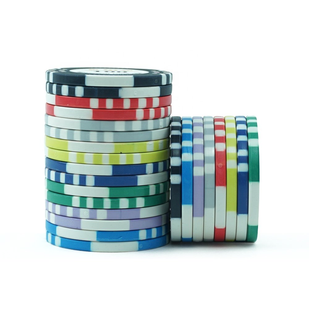 Low moq buy 1pc chips 39mm round design ceramic poker chips 10g with custom wsop design for casino table game