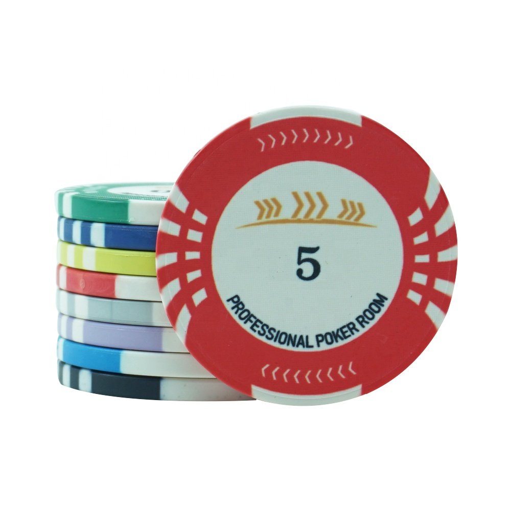 Low moq buy 1pc chips 39mm round design ceramic poker chips 10g with custom wsop design for casino table game