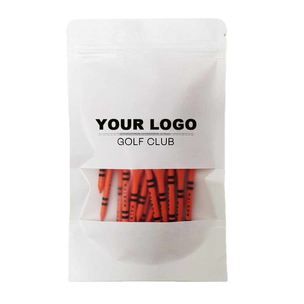 Customized Printed LOGO Plastic Golf Tees Other Golf Accessory Bamboo Wood Tees OEM Bag Packing
