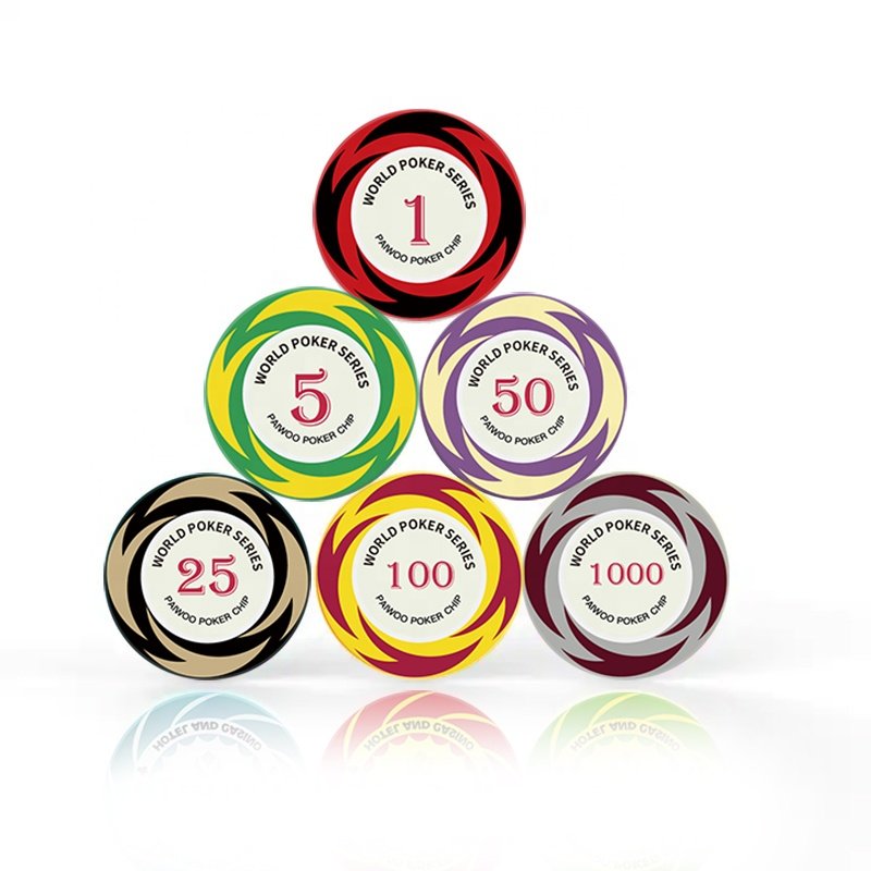 Custom Logo High-End Ceramic Poker Chips Set Exclusively Designed for Premium Casinos