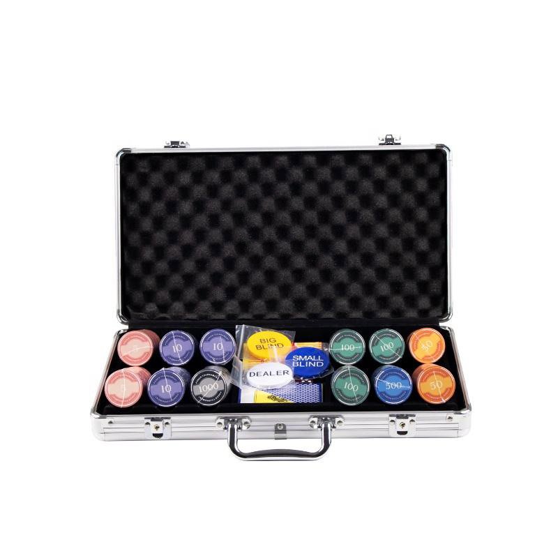 Deluxe Ceramic Poker Chip Game Set Simple Ceramic Poker Chips Round 39mm Casino Style Poker Chip Set