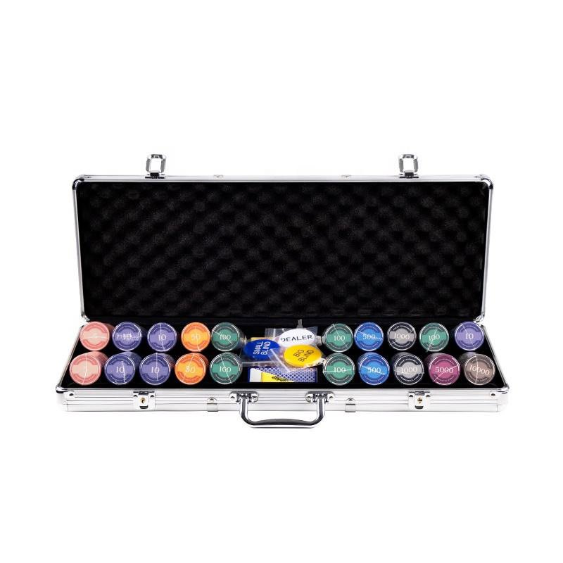 Deluxe Ceramic Poker Chip Game Set Simple Ceramic Poker Chips Round 39mm Casino Style Poker Chip Set