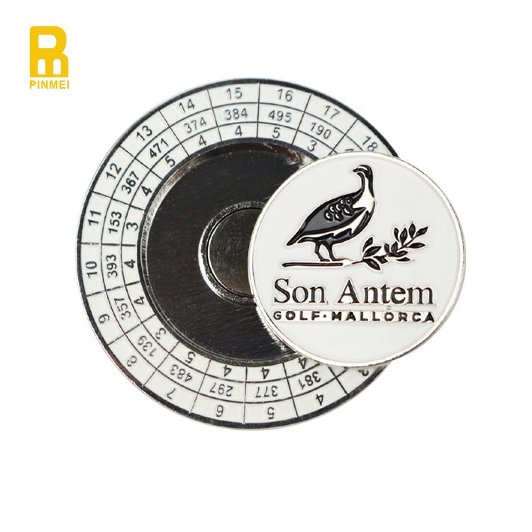 Custom Golf Club Coin Removable Metal Golf Poker Chip Ball Marker