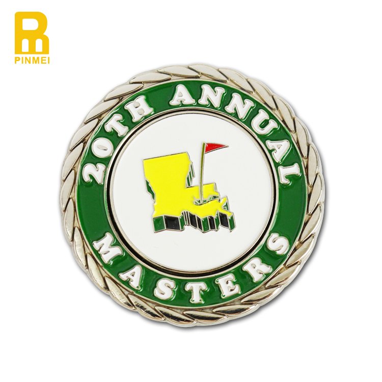 Custom Golf Club Coin Removable Metal Golf Poker Chip Ball Marker