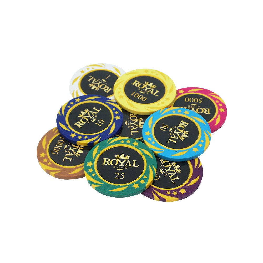 Wholesale low moq 14g clay roayl poker chips crown 40mm diameter with premium sticks custom design accept for casino gamblin