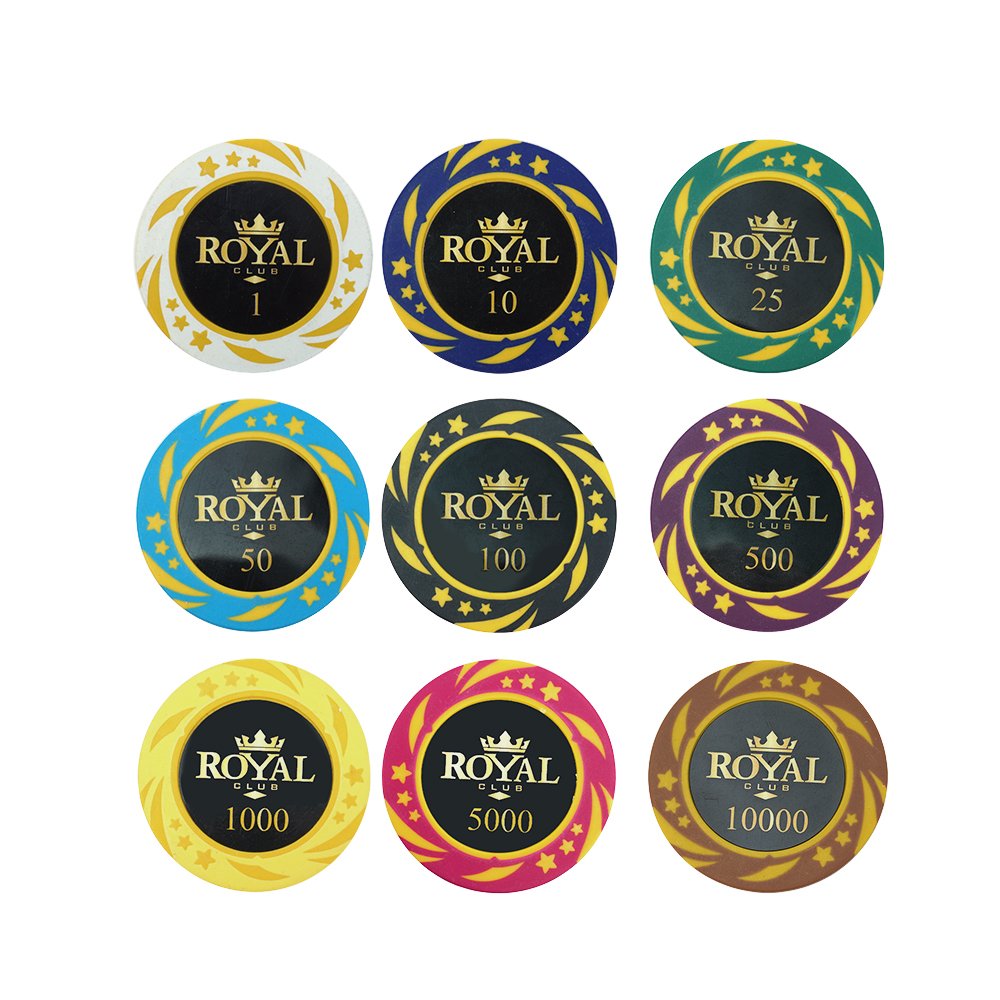 Wholesale low moq 14g clay roayl poker chips crown 40mm diameter with premium sticks custom design accept for casino gamblin