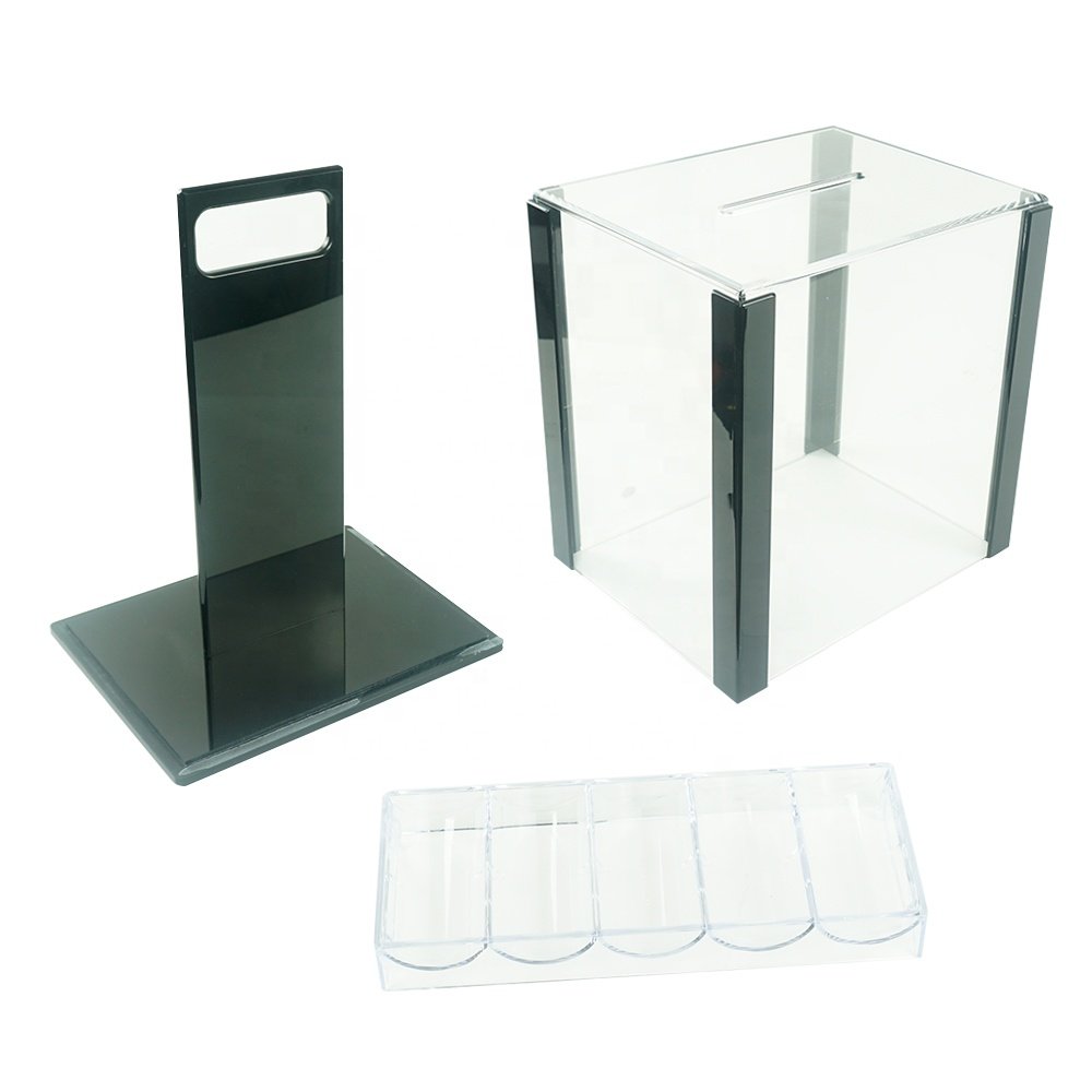 1000 pcs good quality acrylic carrier box for poker chips storage without poker chips