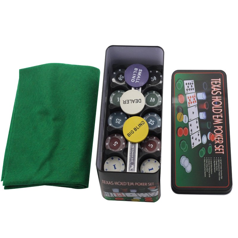 200 PCS 4g Poker Chip Set Tin Box Casino Poker Chips Poker Game