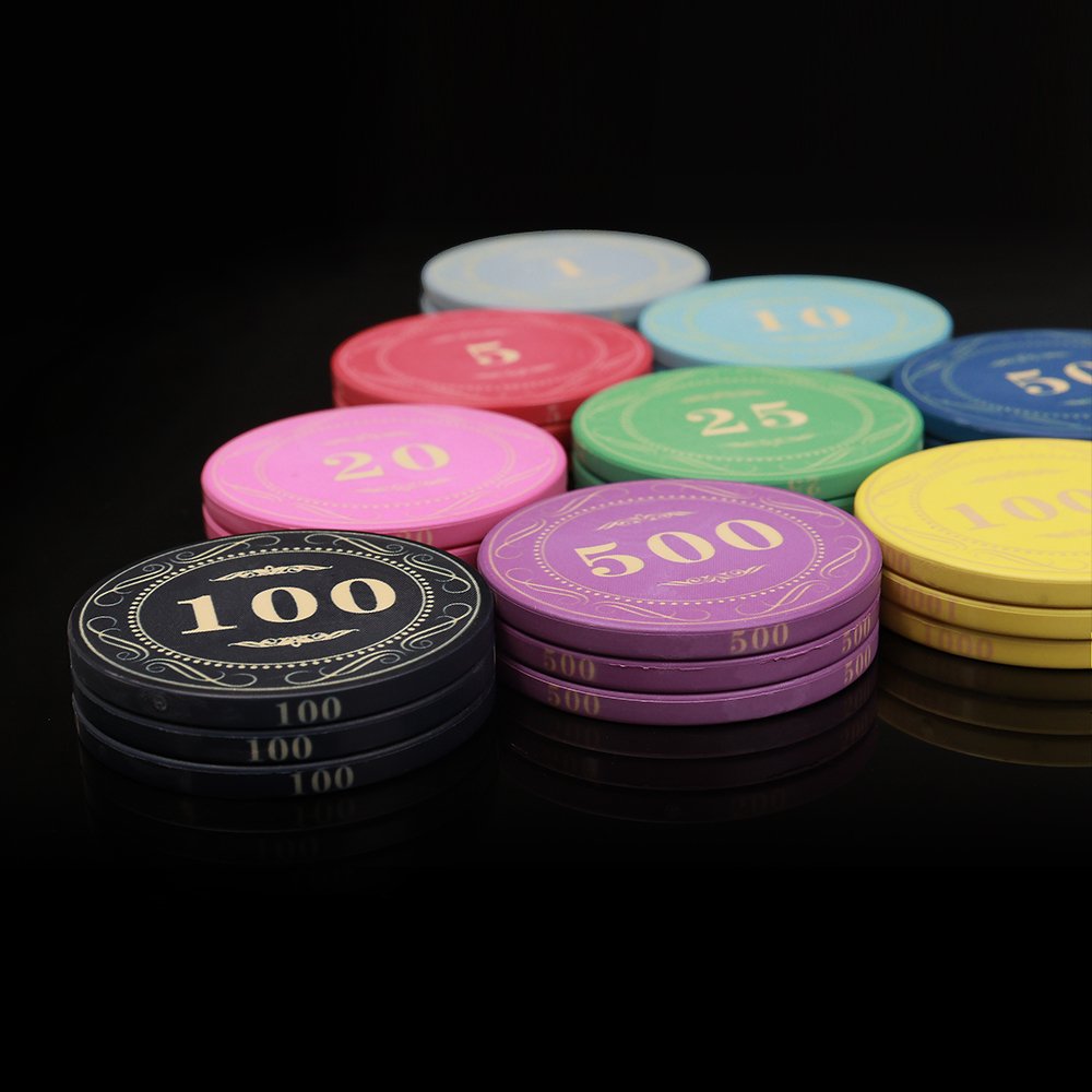 Professional colored poker chips ceramic 50mm 16.2g custom logo set casino grade game chip for other entertainment products