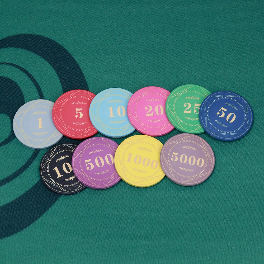 Professional colored poker chips ceramic 50mm 16.2g custom logo set casino grade game chip for other entertainment products