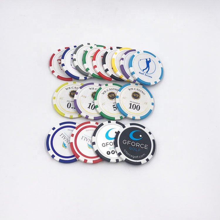 New design poker chips golf ball marker with printing logo