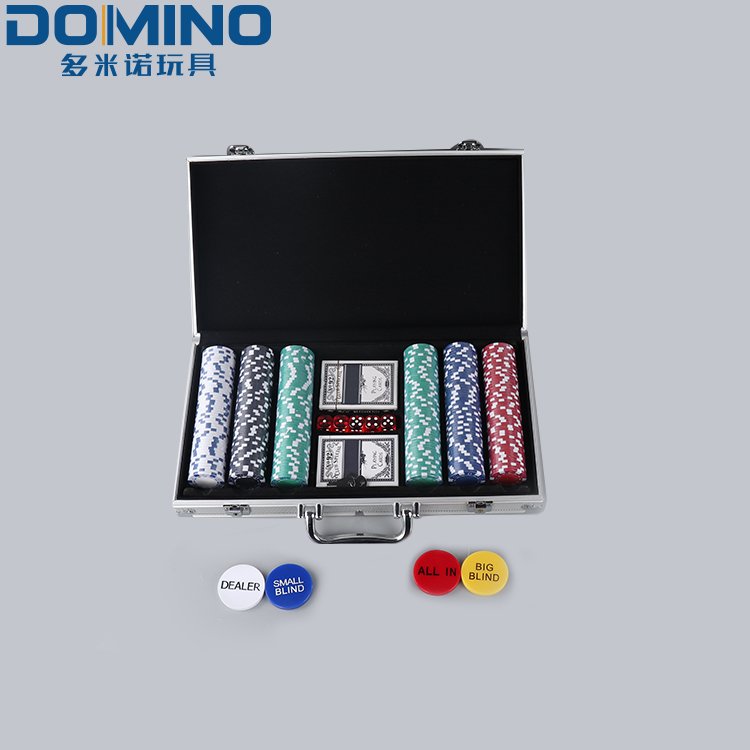 High Quantity Clay Poker Chips Set with Black Round Corner Aluminium Case poker casino chip box