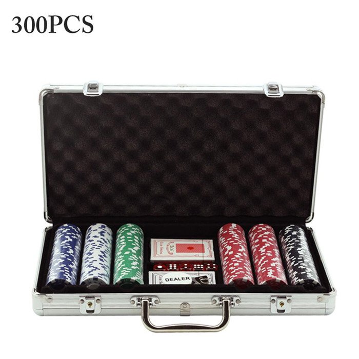 Professional casino chips Aluminum 300 poke case with playing card and dice