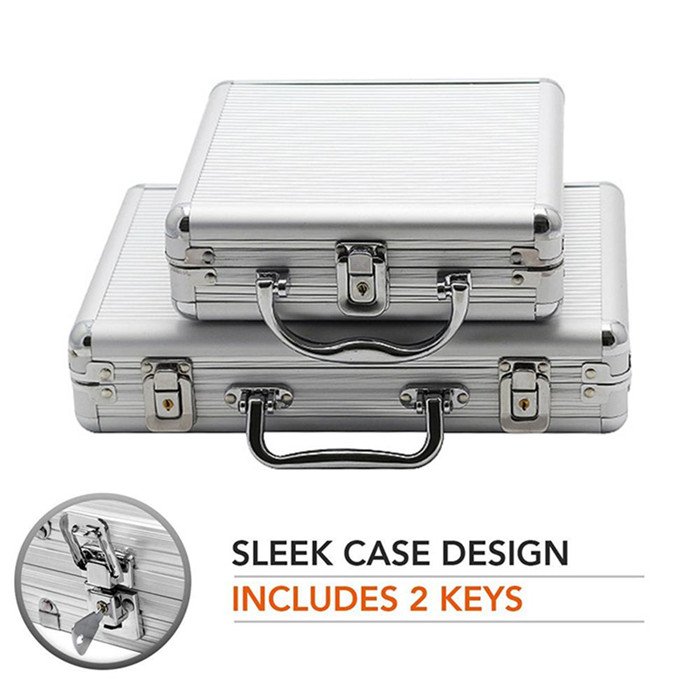 Professional casino chips Aluminum 300 poke case with playing card and dice