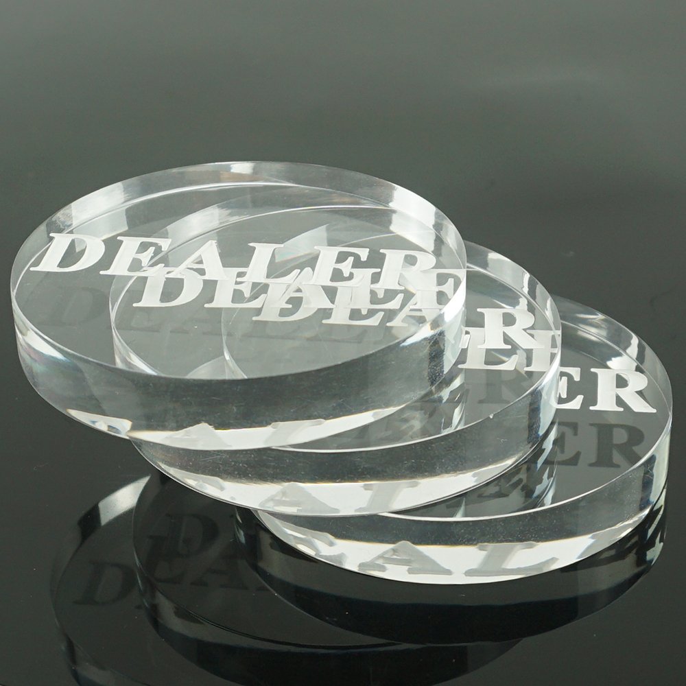 Hot Sale 1 PC Acrylic 58mm Diameter Pressing Transparent Poker Chips Dealer