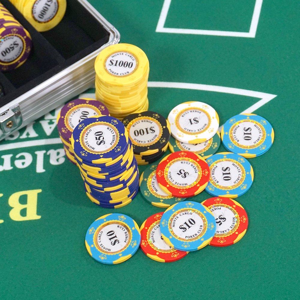 Casino equipment Silver Aluminum Case Chip Set 500 Piece Clay ChipsPoker Dealer Button Blackjack Texas Hold'em Poker Chip Set