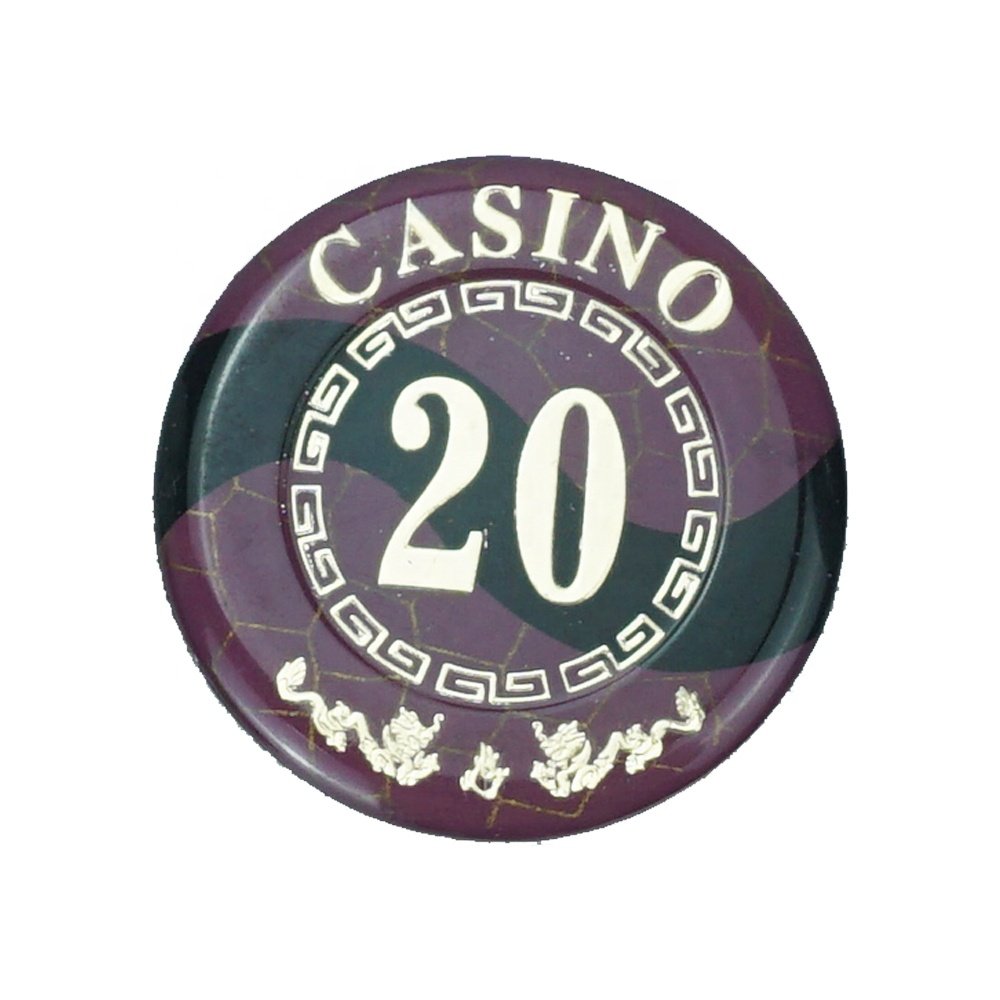 Casino grade acrylic poker chips 50mm/45mm diameter round chips with value for casino table games
