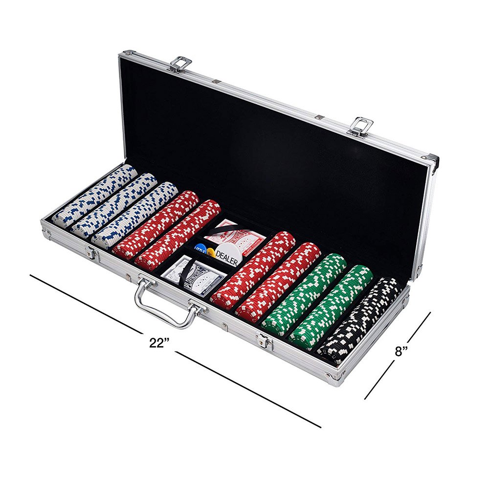 aluminum gambling poker chips set box