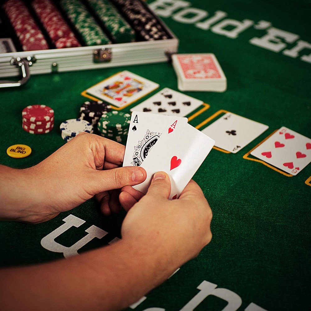 aluminum gambling poker chips set box