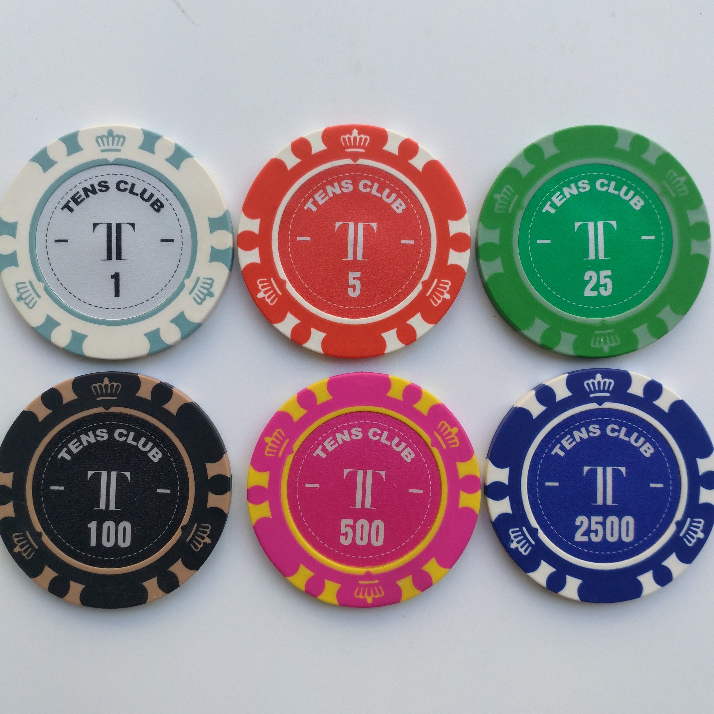 Hot sale custom 14g real clay poker chips with metal core insert