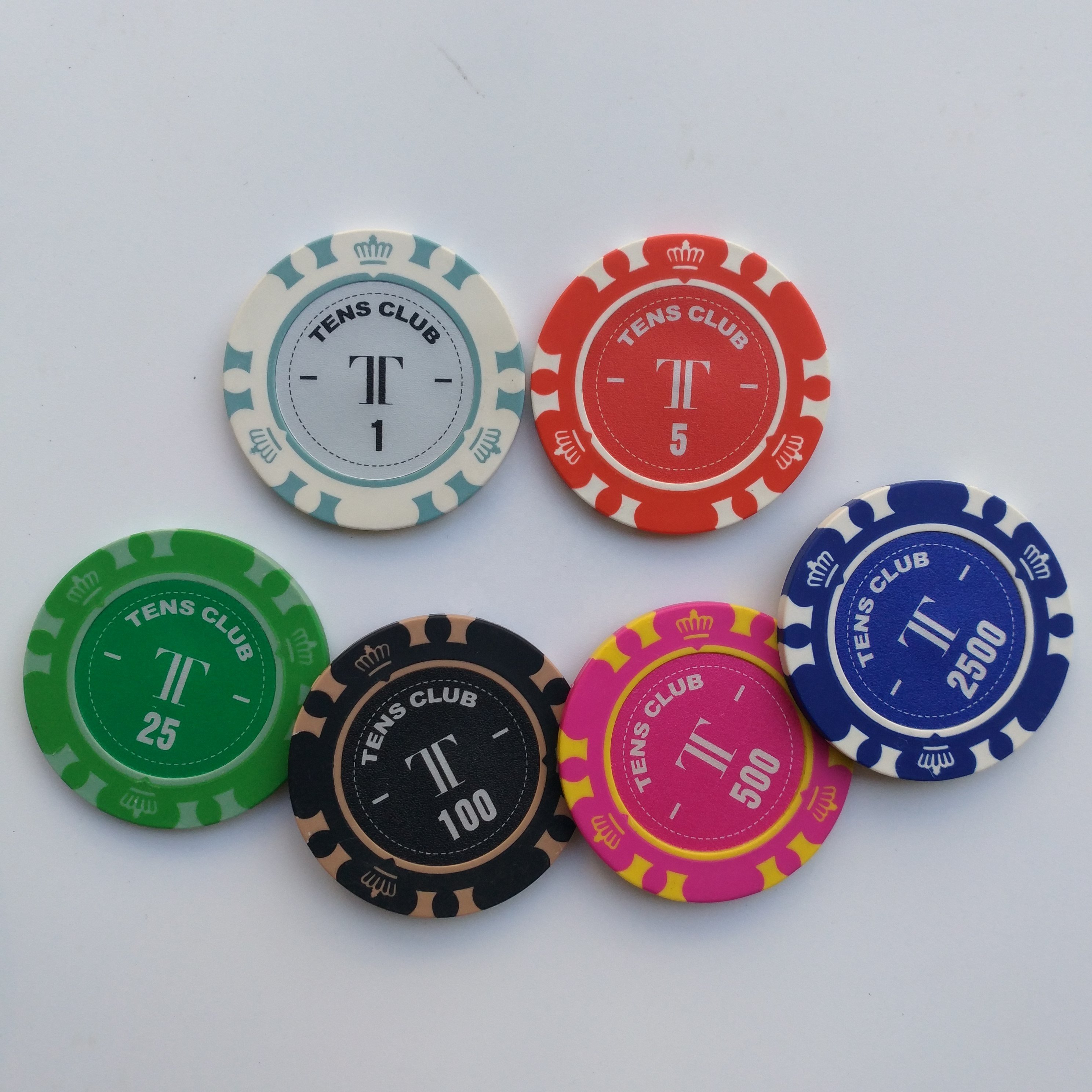 Hot sale custom 14g real clay poker chips with metal core insert