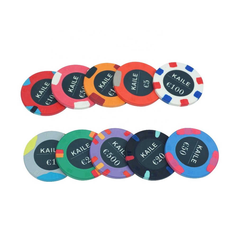 Custom engrave poker chips euro 10g 39mm 43mm ceramic casino token private design no moq for caisno poker club game