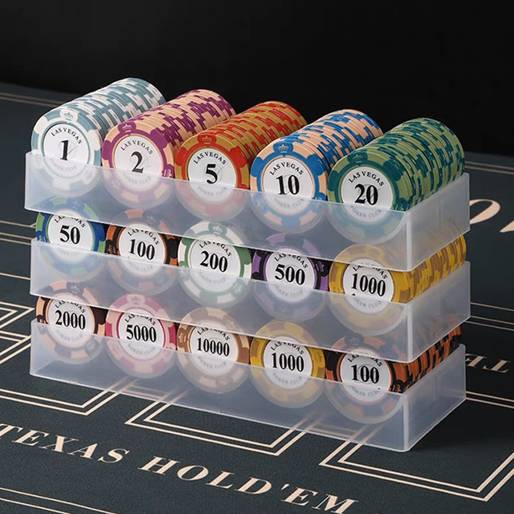 High-End Thick Clay Poker Chips Set 40mm Card Gambling Texas Hold'Em Poker Chips Wholesale Custom Poker Chips