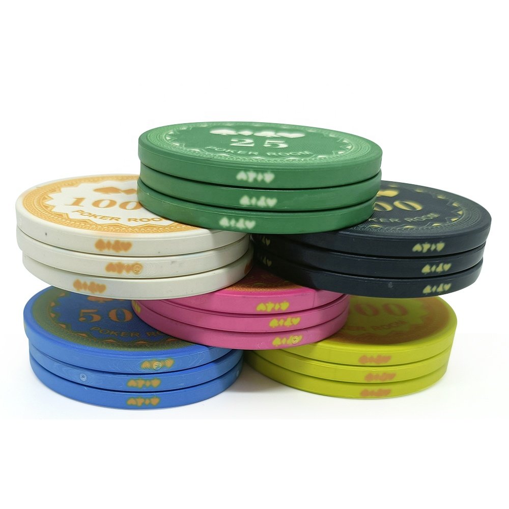 High quality 43mm poker chips ceramic 12g porker room club diamond heart spade design casino chips manufacture for gamefor