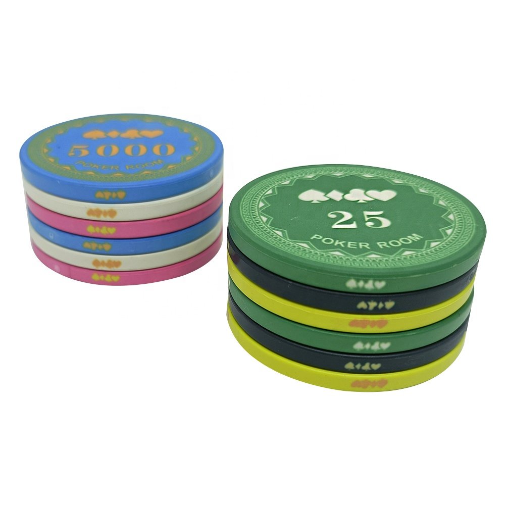 High quality 43mm poker chips ceramic 12g porker room club diamond heart spade design casino chips manufacture for gamefor