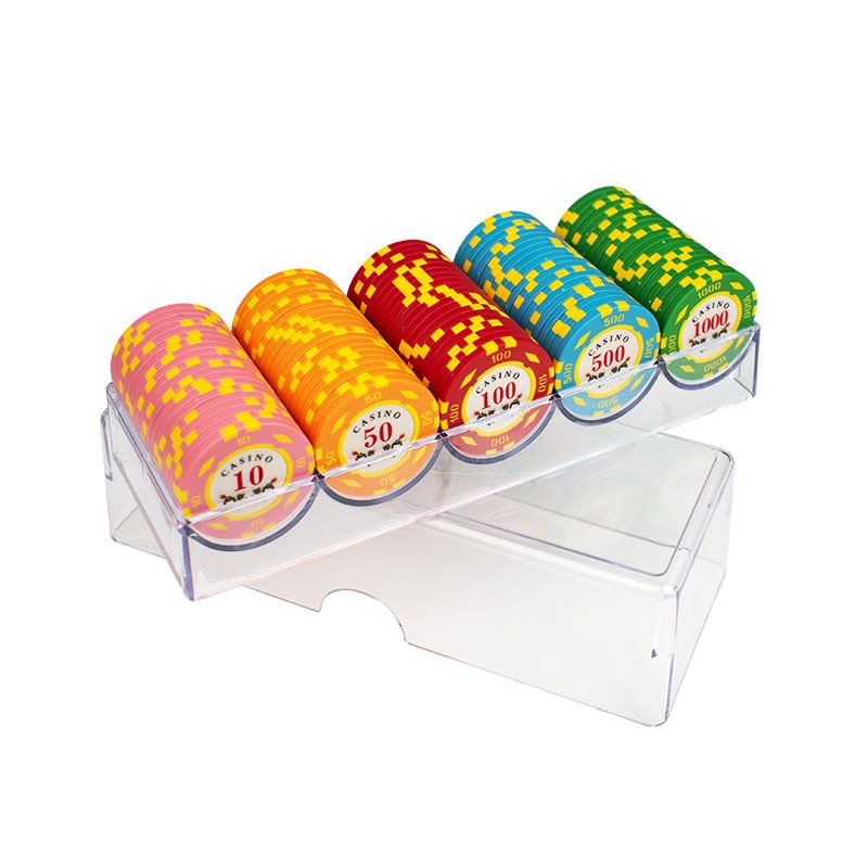 YH High Quality Transparent Acrylic Casino Chip Tray For 100pcs Regular Poker Chips