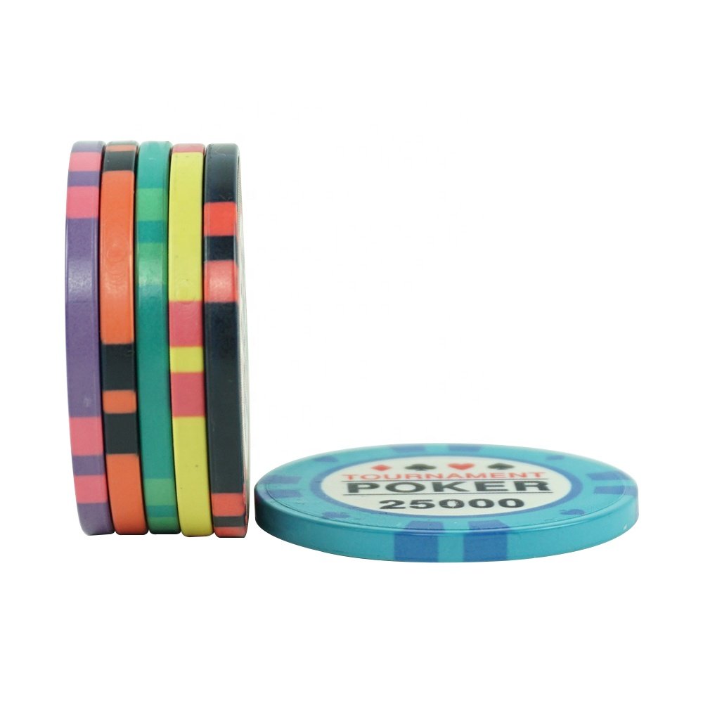 Factory customized two side printing 10g ceramic poker chips set casino tournament size 39mm custom suppliers for gambling game