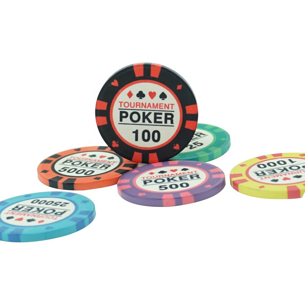 Factory customized two side printing 10g ceramic poker chips set casino tournament size 39mm custom suppliers for gambling game