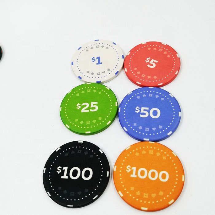 Wholesale colorful ceramic poker chips casino chips with custom denominations