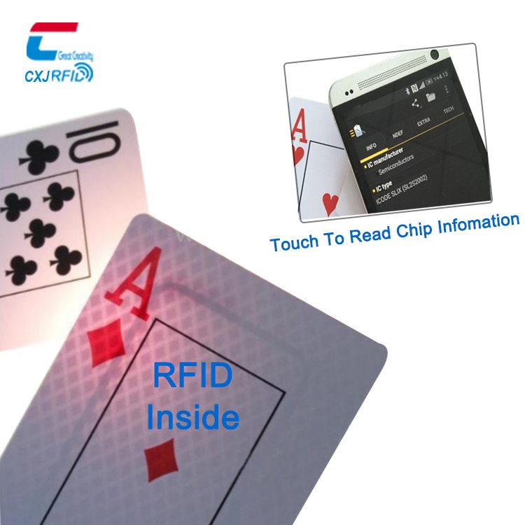 Popular sale personalized RFID smart poker cards anti cheating plastic pvc rfid nfc poker playing card