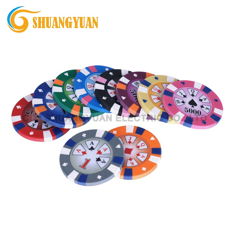14g 3-Tone 8-Stripe Suited Clay Poker Chip With Custom Sticker