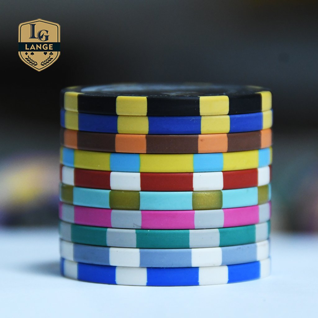Factory Create Two Tone Poker Chips Big Sticker Junket Chips Clay Poker Chip