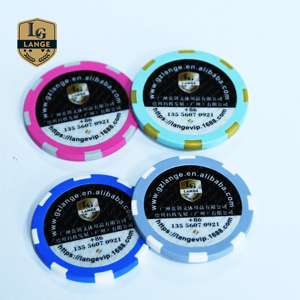 Factory Create Two Tone Poker Chips Big Sticker Junket Chips Clay Poker Chip