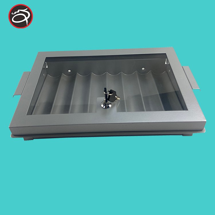 Luxury 8 Rows Metal Silvery Chip Tray for casino poker table chip box for 400pcs chips