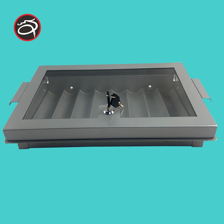 Luxury 8 Rows Metal Silvery Chip Tray for casino poker table chip box for 400pcs chips