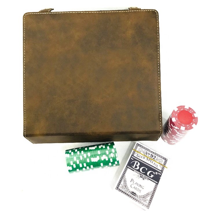 Professional playing card game gift deluxe gambling custom texas hold 100 poker chips set