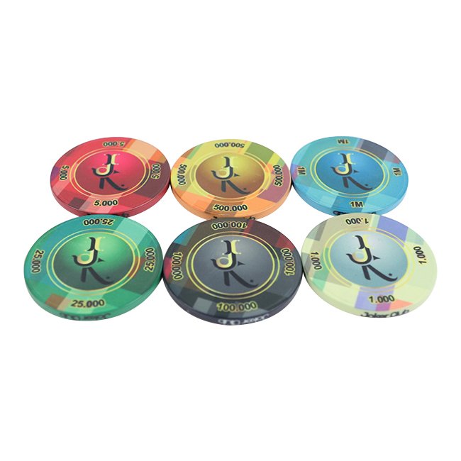 Good Quality Designed Printing Custom Ceramic Coin Inlay Poker Chip in Size 43mm*3.5mm of 12g Per Piece Keramik Pokerchips