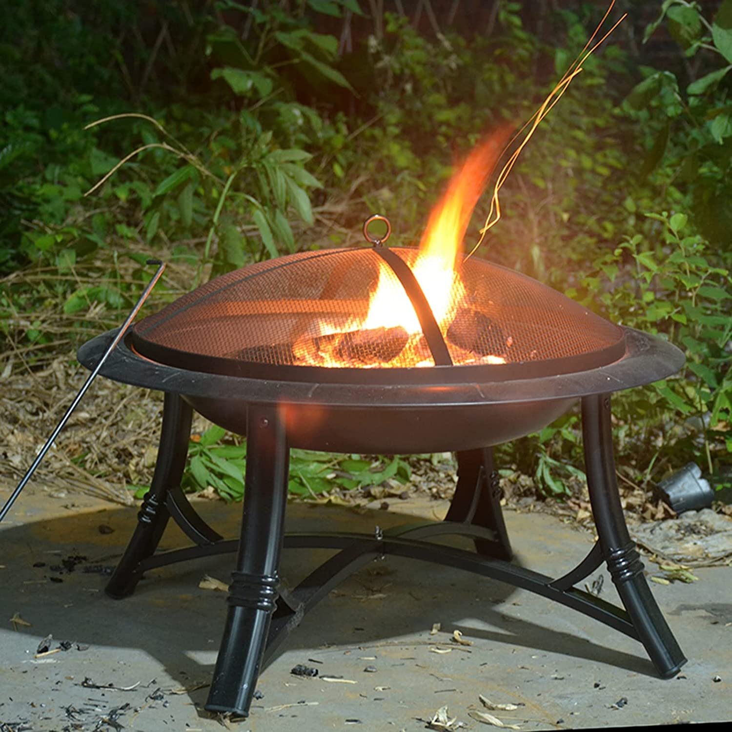 Cooking Grill Outdoor Fire Bowl Wood Burning Garden Fire Pit