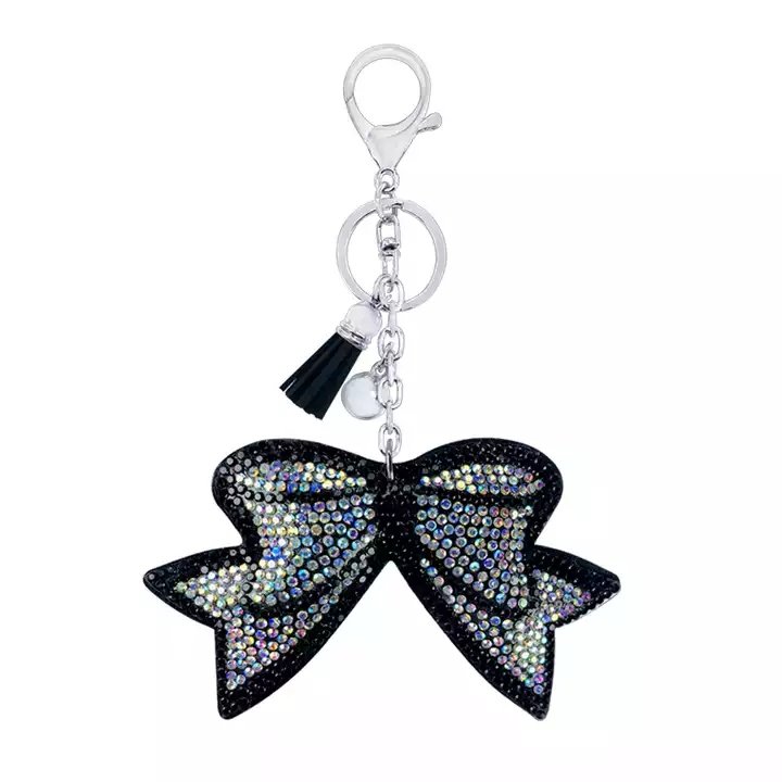Cute Mermaid Bling Bling Rhinestone Keychain Bag Pendant Diamond Velvet Lady Mermaid Key Chain Metal Keychain
